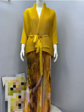 Elegant Bat Sleeve Top and Miyaki Skirt Set Two Piece Co-Ord Set